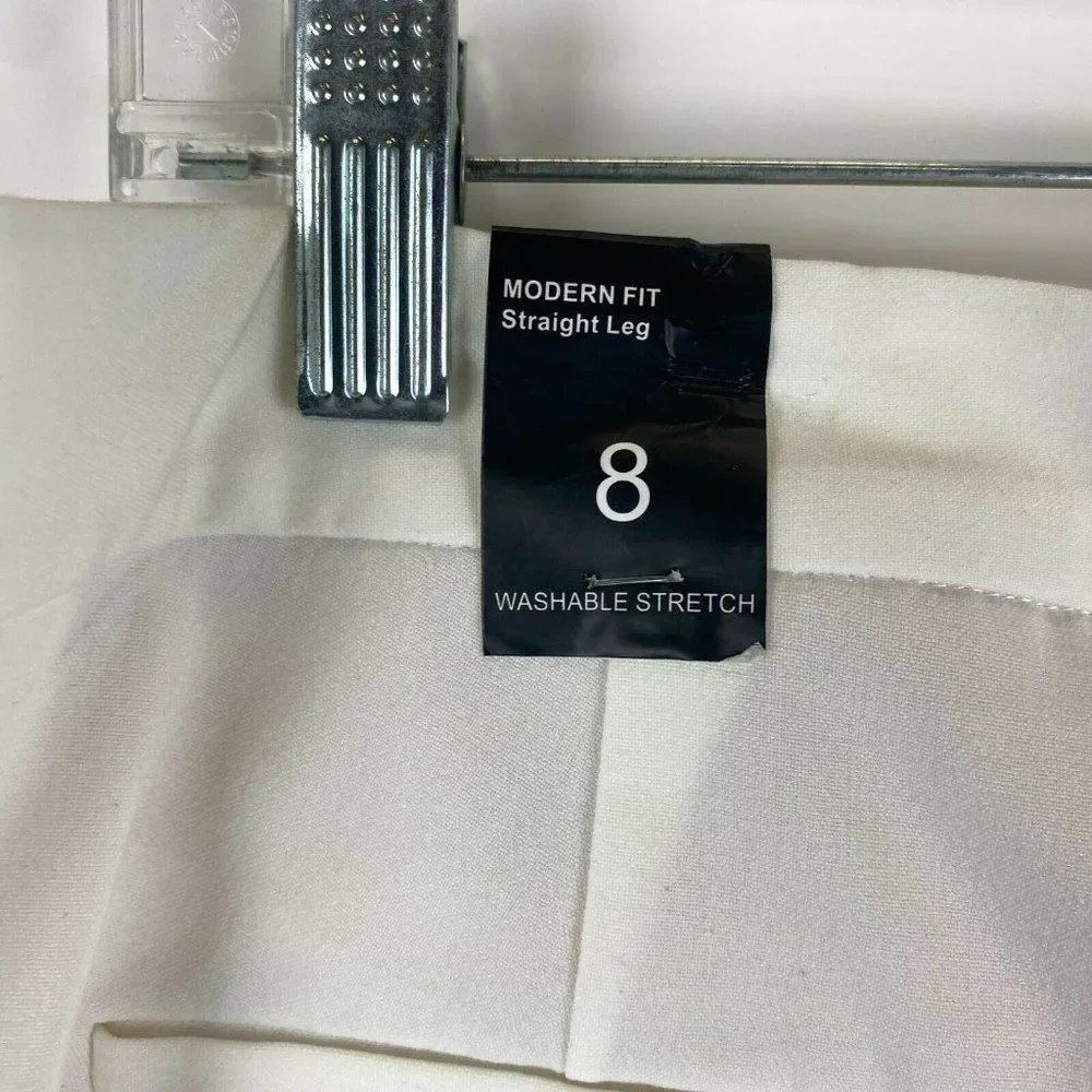 Amanda & Chelsea Modern Fit Straight Leg Ankle White Stretch Women Size 8 NWT - Picture 3 of 8
